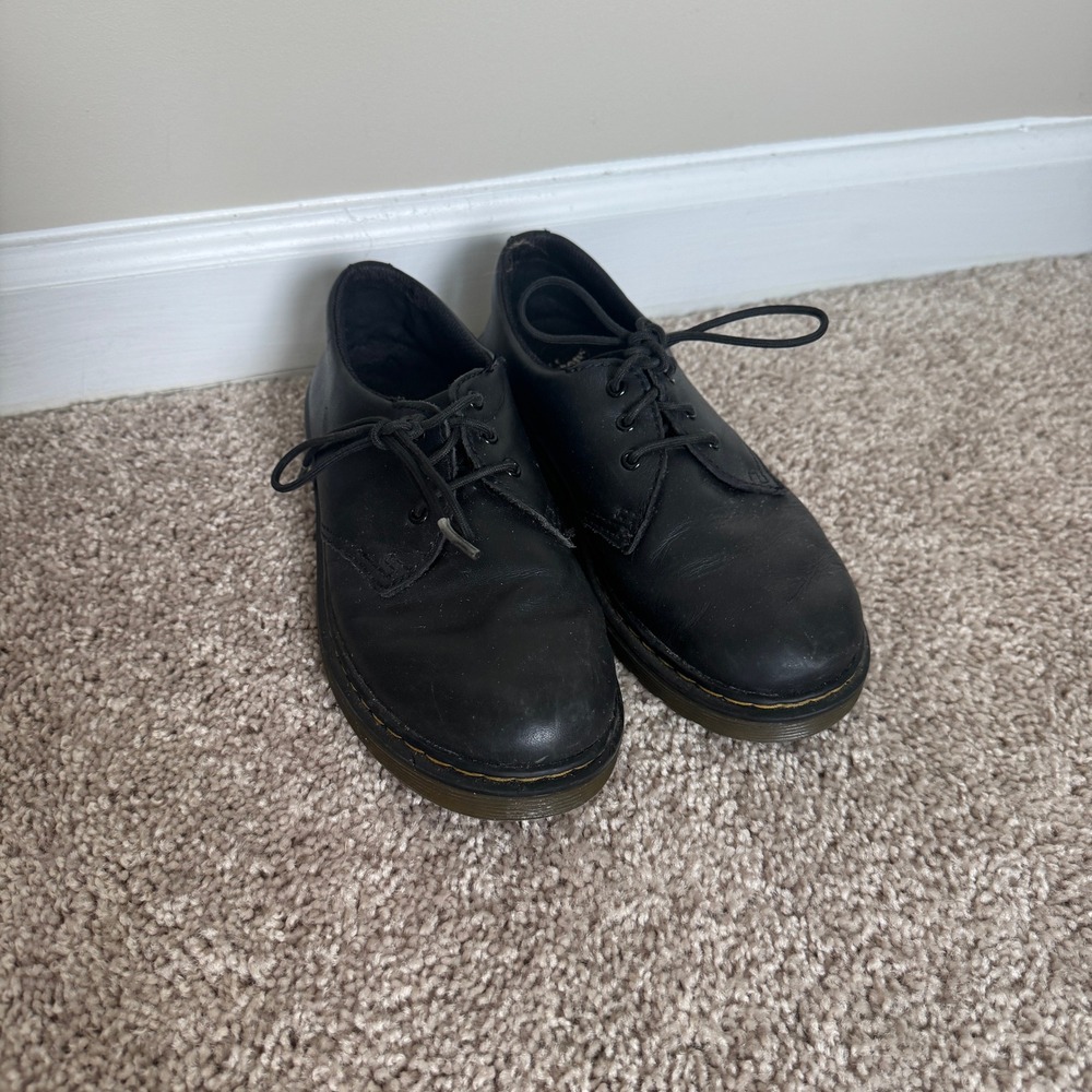Dr. Martens Kids 1461 Black Leather Lace Up Oxford Shoes Junior Size 4